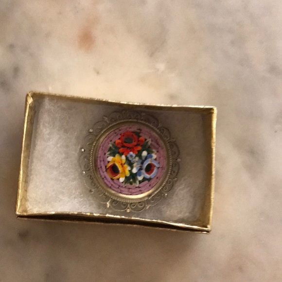 Vintage-Italian Micro Mosaic Brooch/Pin - Picture 2 of 6